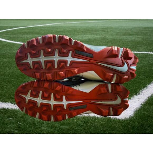 Boy's Nike Football Cleats Alpha Pro 2 Mid Gray/White Red Skin Size 5.5Y - Picture 6 of 6